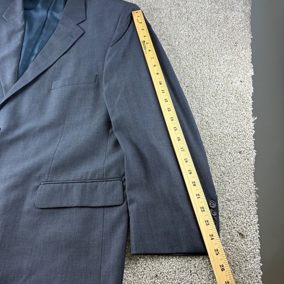 Pronto Uomo Mens Gray Wool Two Button Super 100s Blazer Jacket Size 50 Regular - Picture 3 of 10